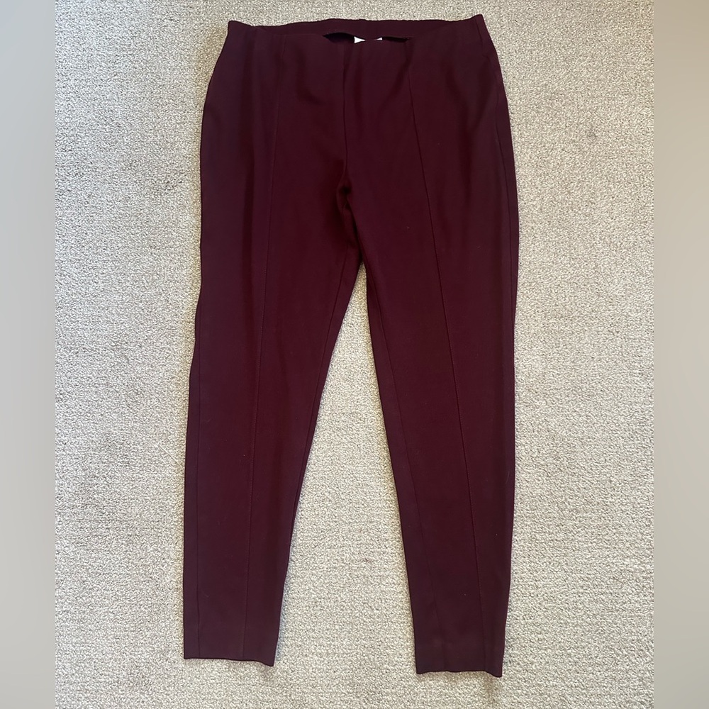 J. Jill Deep Burgundy Ponte Leggings